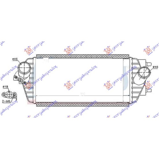 ΨΥΓΕΙΟ INTERCOOLER 1.7 CRDi ΠΕΤΡΕΛΑΙΟ (350x160x90)