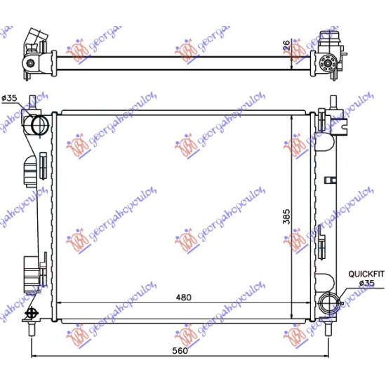 ΨΥΓΕΙΟ 1.1-1.4 CRDi ΜΗΧΑΝΙΚΟ ΠΕΤΡΕΛΑΙΟ (480x380x26) (ΤΟΥΡΚΙΑ) (KOYO)