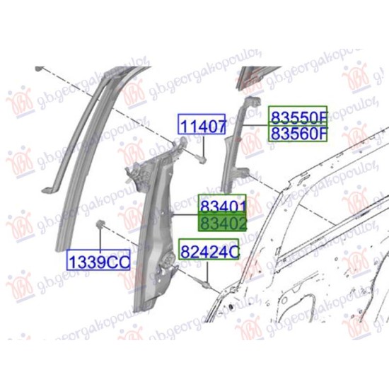 ΓΡΥΛΛΟΣ ΠΑΡΑΘΥΡΟΥ ΠΙΣΩ ΗΛΕΚΤΡΙΚΟΣ (ΧΩΡΙΣ ΜΟΤΕΡ) (Γ) - Δεξιά