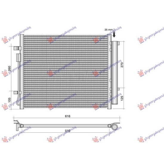 ΨΥΓΕΙΟ A/C 1.6 BENZINH/HYBRID - 2.2 ΠΕΤΡΕΛΑΙΟ (500x430x16)