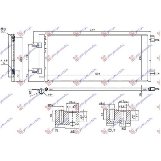 ΨΥΓΕΙΟ A/C ΓΙΑ ΟΛΑ ΒΕΝΖΙΝΗ/ΠΕΤΡΕΛΑΙΟ TURBO (640x290x16) (KOYO)