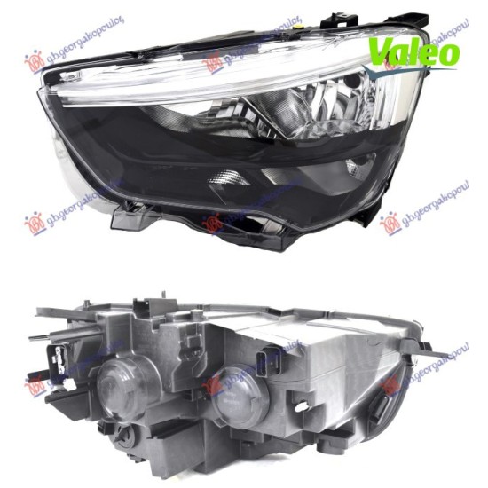 ΦΑΝΟΣ ΕΜΠΡΟΣ ΗΛΕΚΤΡΙΚΟΣ (H7/H1) ΜΕ ΦΩΣ ΗΜΕΡΑΣ LED (VALEO) - Αριστερά