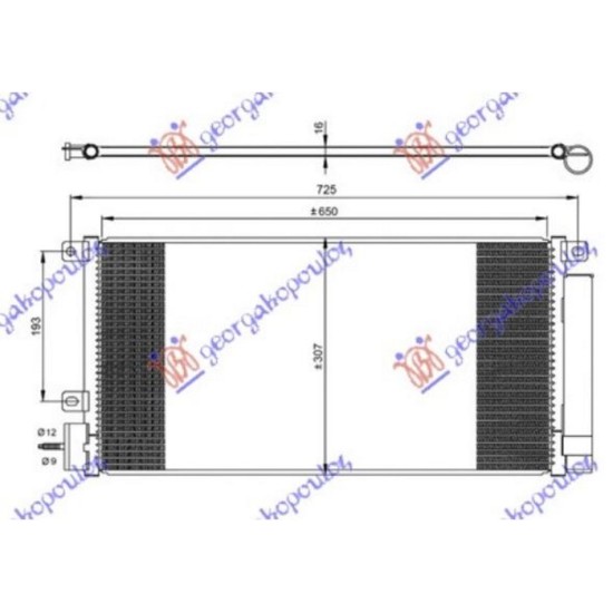 ΨΥΓΕΙΟ A/C 1.4i 16v TURBO ΒΕΝΖΙΝΗ (650x310x16) (KOYO)